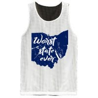 Ohio Worst State Ever Distressed Mesh Reversible Basketball Jersey Tank