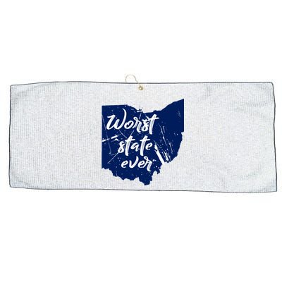 Ohio Worst State Ever Distressed Large Microfiber Waffle Golf Towel