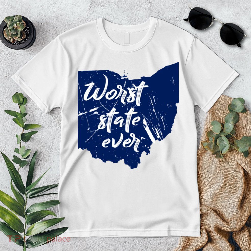 Ohio Worst State Ever Distressed Premium T-Shirt