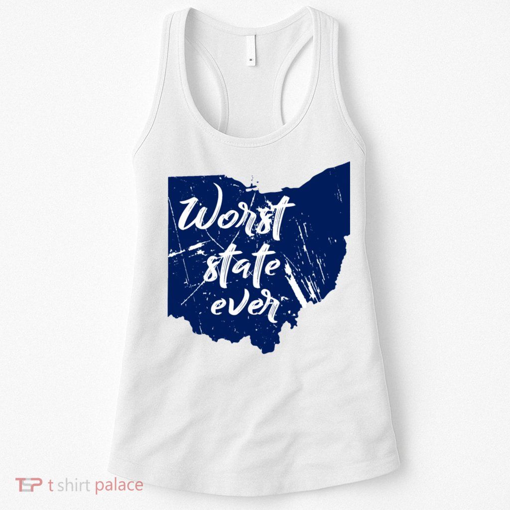 Ohio Worst State Ever Distressed Womens Tank Top