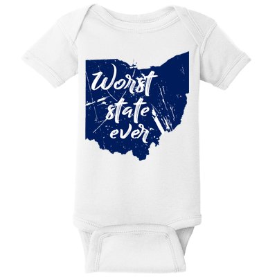 Ohio Worst State Ever Distressed Baby Bodysuit