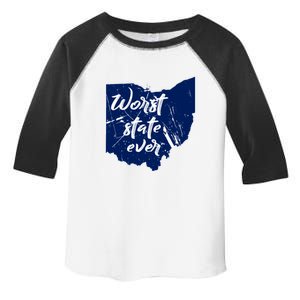 Ohio Worst State Ever Distressed Toddler Fine Jersey T-Shirt