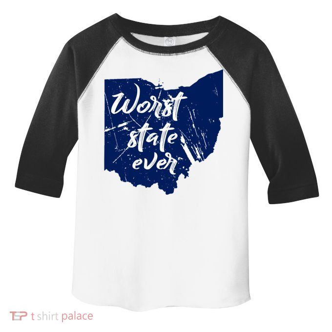 Ohio Worst State Ever Distressed Toddler Fine Jersey T-Shirt