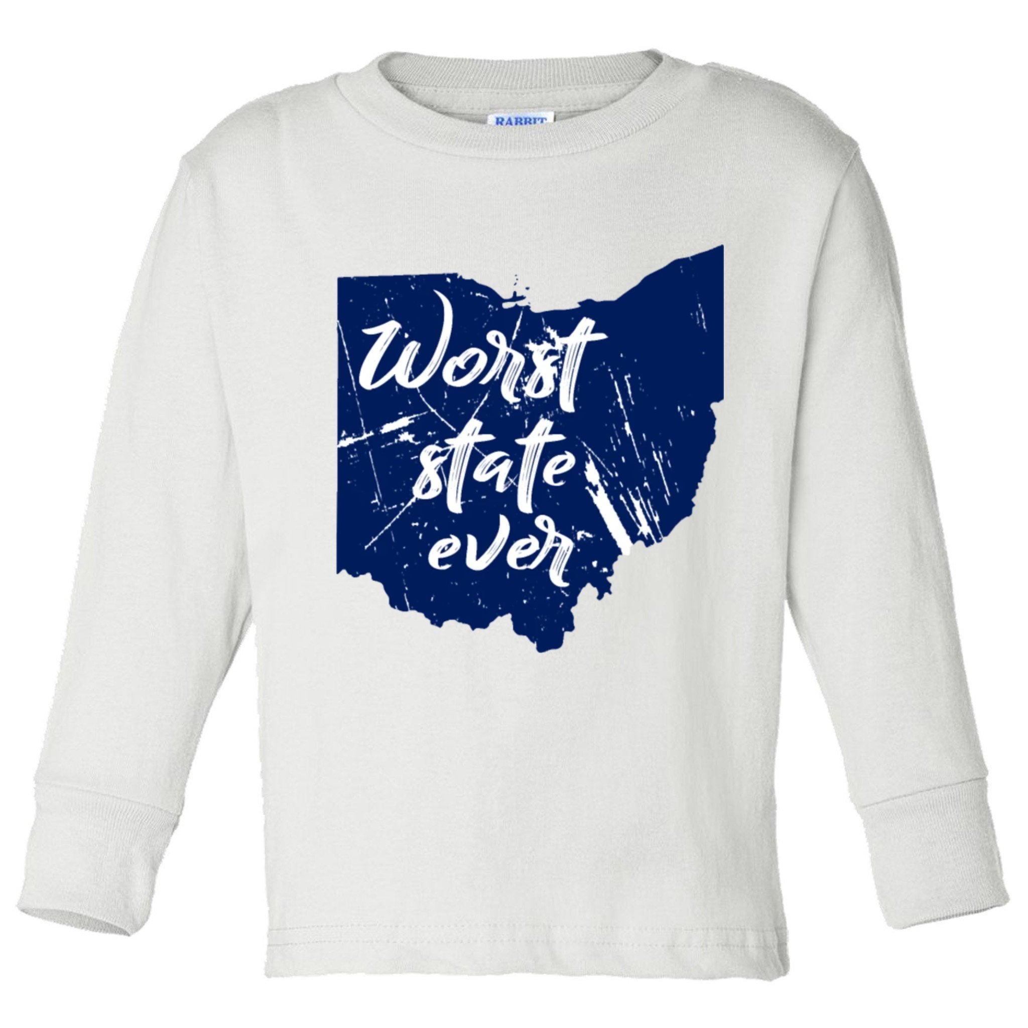 Ohio Worst State Ever Distressed Toddler Long Sleeve Shirt