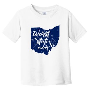 Ohio Worst State Ever Distressed Toddler T-Shirt