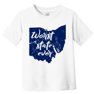 Ohio Worst State Ever Distressed Toddler T-Shirt