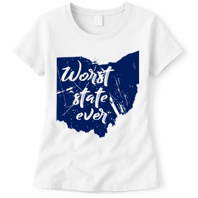 Ohio Worst State Ever Distressed Womens T-Shirt