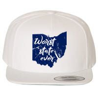 Ohio Worst State Ever Distressed Wool Snapback Cap