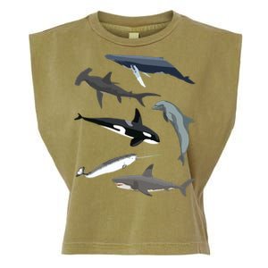 Orca Whale Shark Narwhal Dolphin Sea Creatures Garment-Dyed Women's Muscle Tee