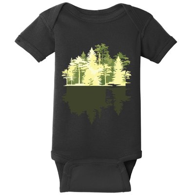 Outdoors Wildlife Trees Nature Reflection Forest Baby Bodysuit