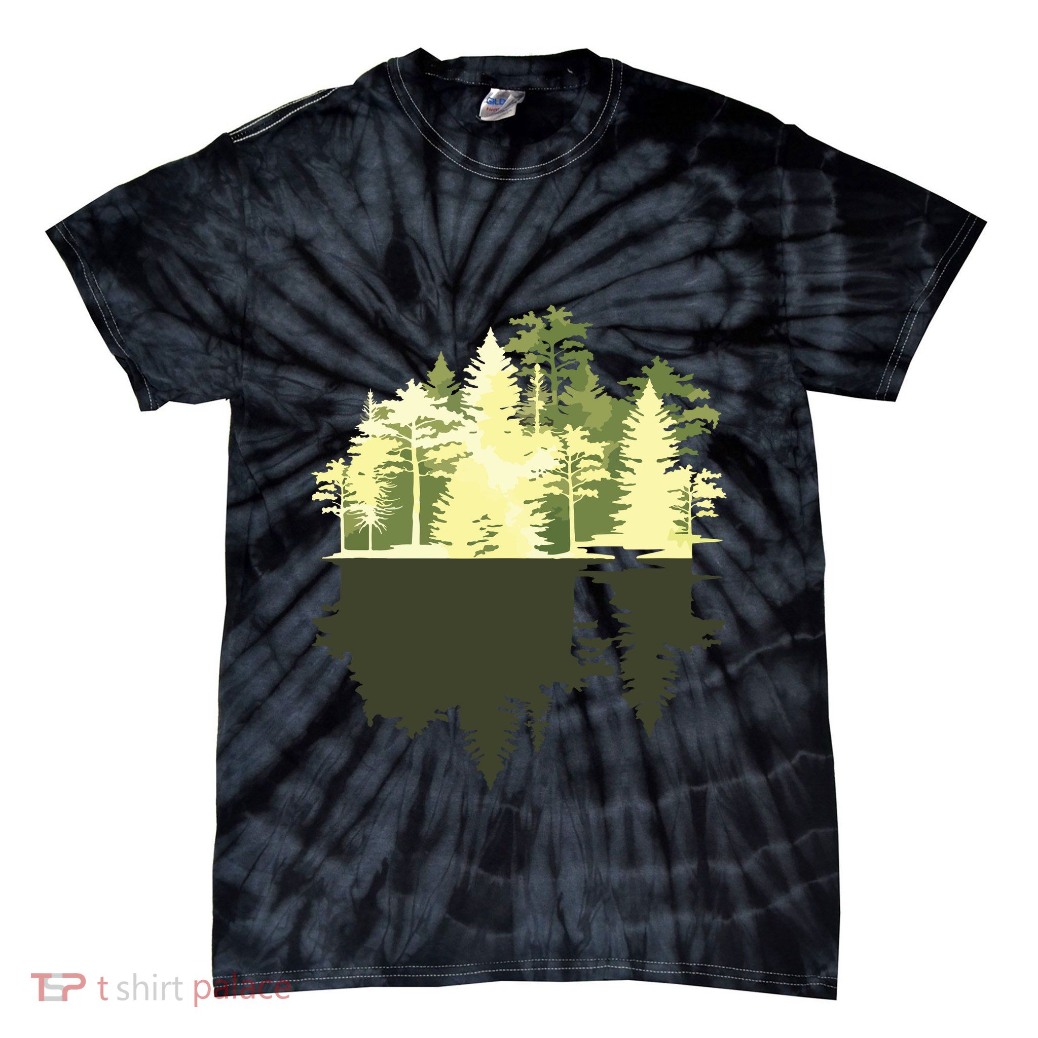 Outdoors Wildlife Trees Nature Reflection Forest Tie-Dye T-Shirt