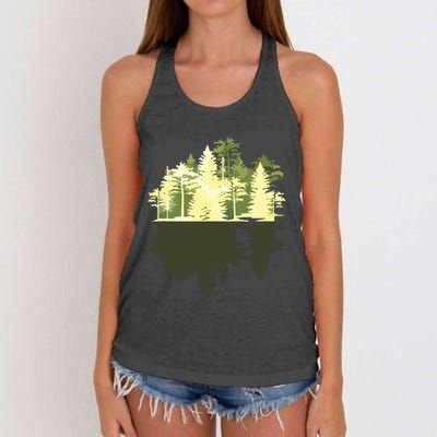 Outdoors Wildlife Trees Nature Reflection Forest Women's Knotted Racerback Tank