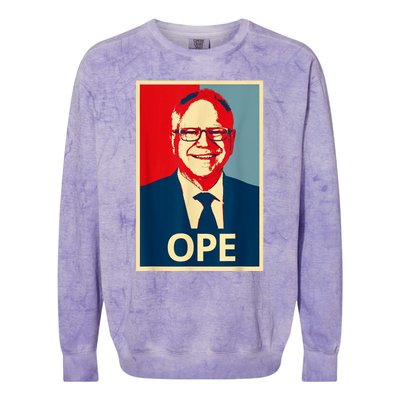 Ope Walz Tim Walz Harris Walz 2024 Colorblast Crewneck Sweatshirt