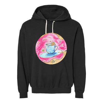 Oolong Whimsical Tea Design Garment-Dyed Fleece Hoodie