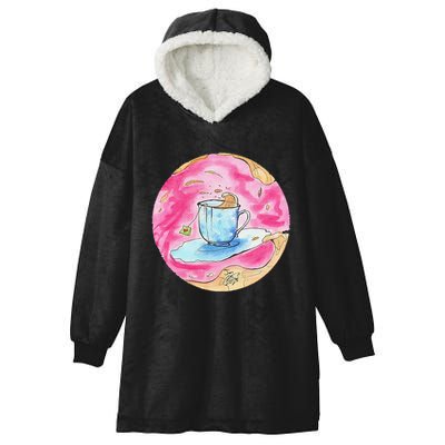 Oolong Whimsical Tea Design Hooded Wearable Blanket