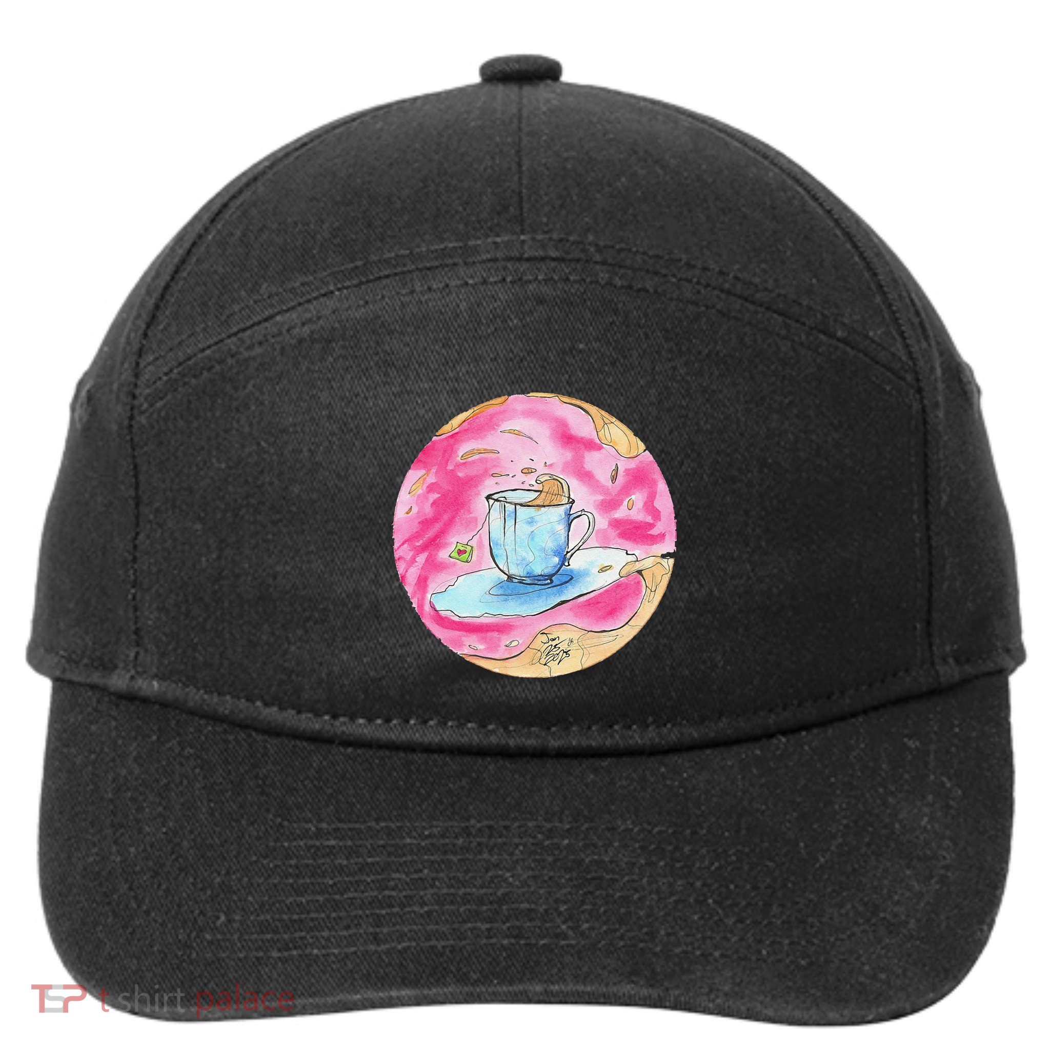 Oolong Whimsical Tea Design 7-Panel Snapback Hat