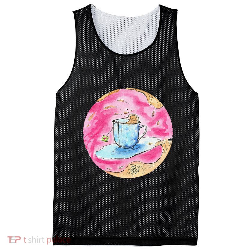 Oolong Whimsical Tea Design Mesh Reversible Basketball Jersey Tank