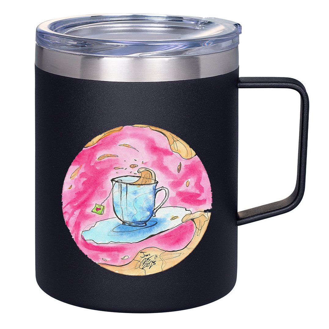 Oolong Whimsical Tea Design 12oz Stainless Steel Coffee Mug