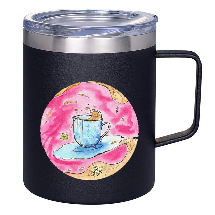 Oolong Whimsical Tea Design 12oz Stainless Steel Coffee Mug