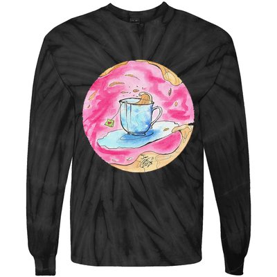 Oolong Whimsical Tea Design Tie-Dye Long Sleeve Shirt