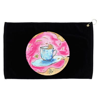 Oolong Whimsical Tea Design Grommeted Golf Towel