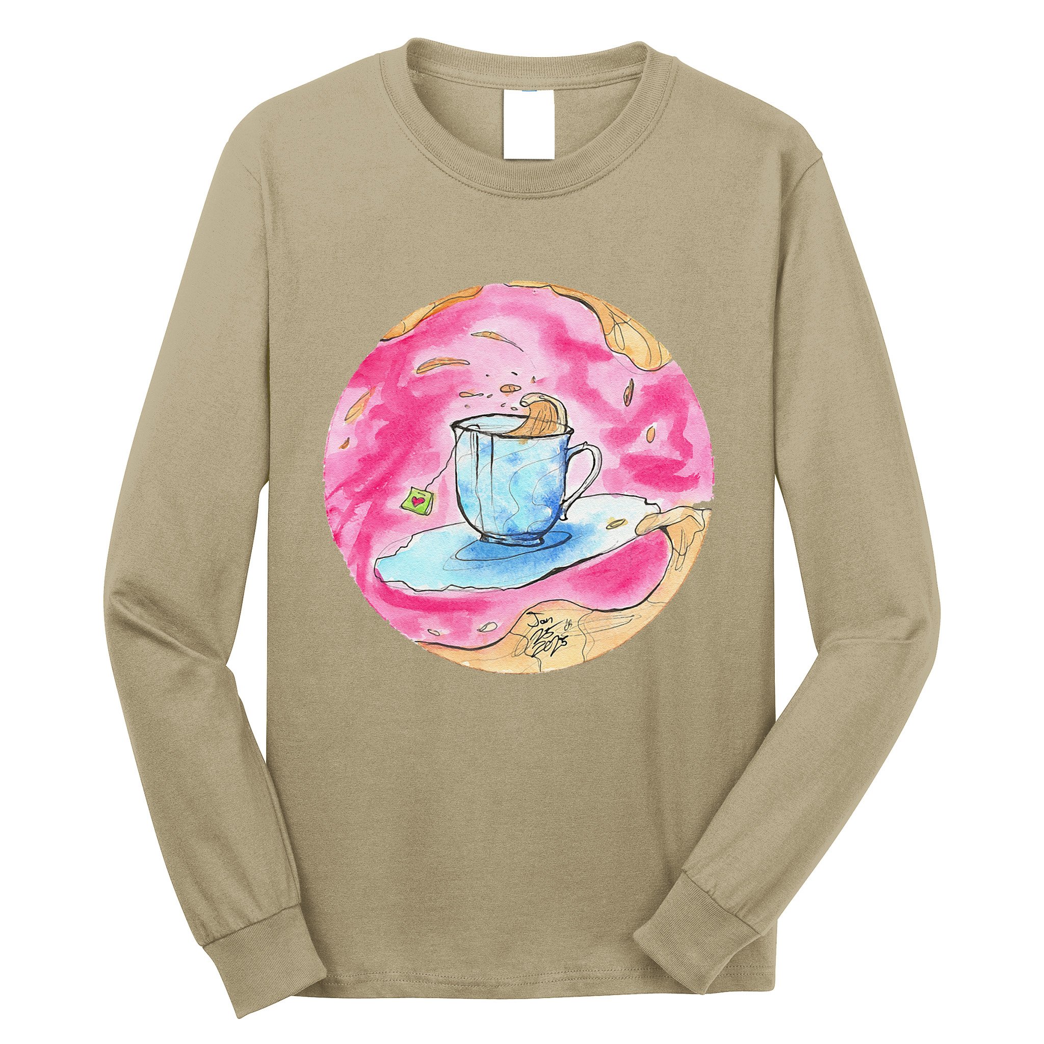 Oolong Whimsical Tea Design Long Sleeve Shirt