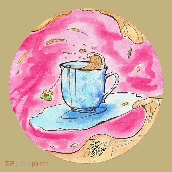 Oolong Whimsical Tea Design Button