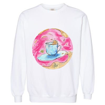 Oolong Whimsical Tea Design Garment-Dyed Sweatshirt