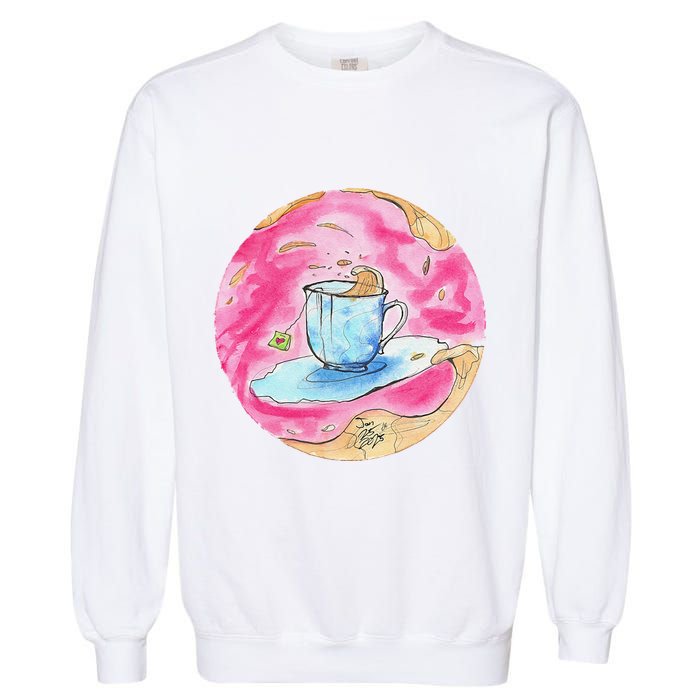Oolong Whimsical Tea Design Garment-Dyed Sweatshirt