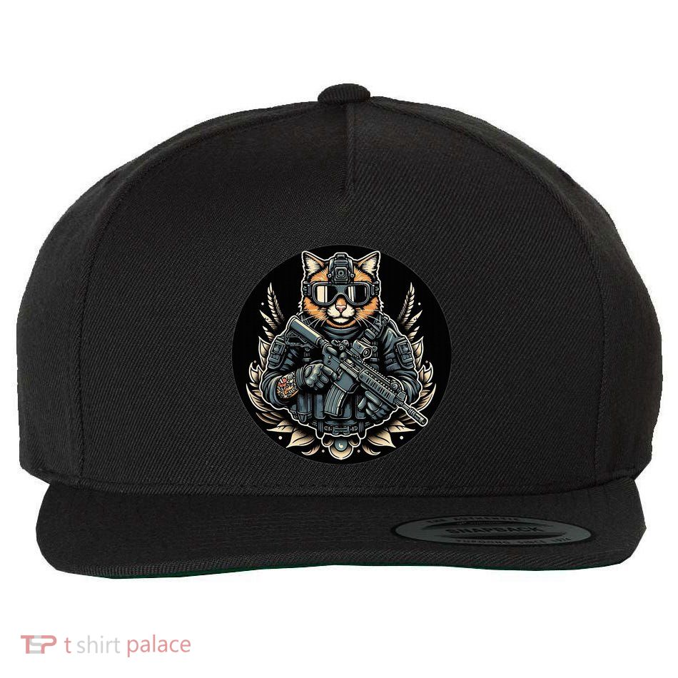 Operation Whisker The Tactical Military Cat Wool Snapback Cap