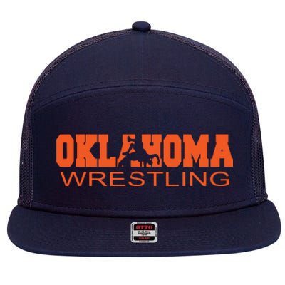 Oklahoma Wrestling Team Okie Wrestler Freestyle State Pride 7 Panel Mesh Trucker Snapback Hat