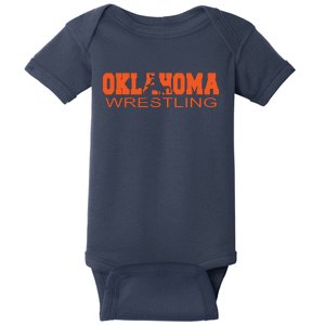 Oklahoma Wrestling Team Okie Wrestler Freestyle State Pride Baby Bodysuit