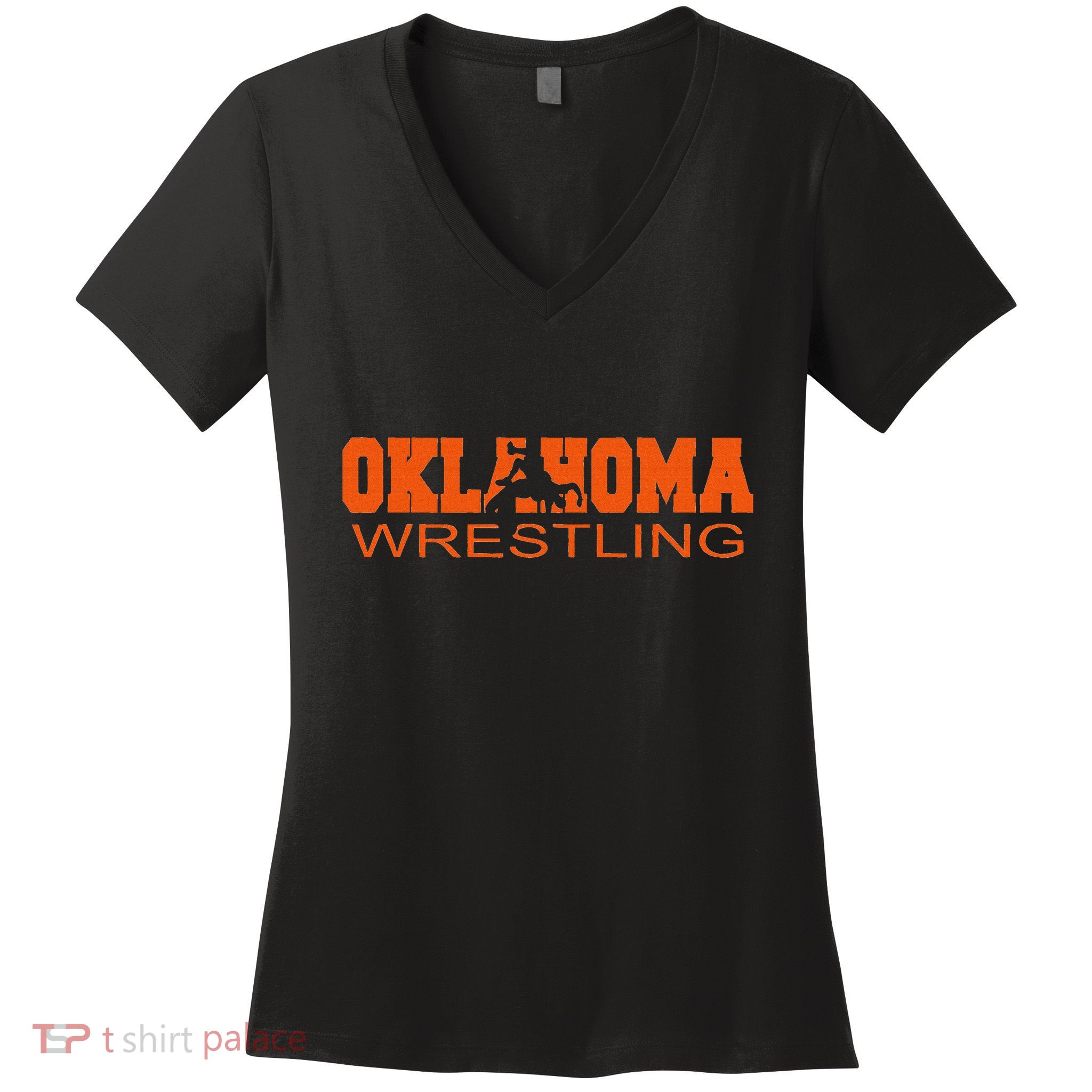 Oklahoma Wrestling Team Okie Wrestler Freestyle State Pride Women's V-Neck T-Shirt