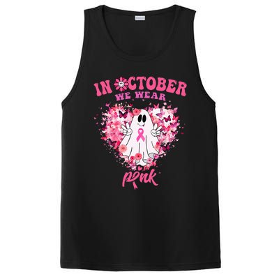 October we Wear Pink Breast Cancer Warrior Ghost Halloween PosiCharge Competitor Tank