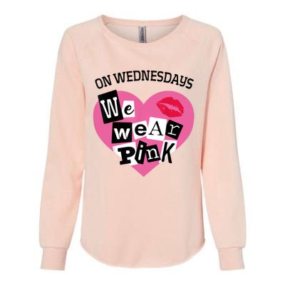 On Wednesday We Wear Pink Funny Valentine Womens California Wash Sweatshirt