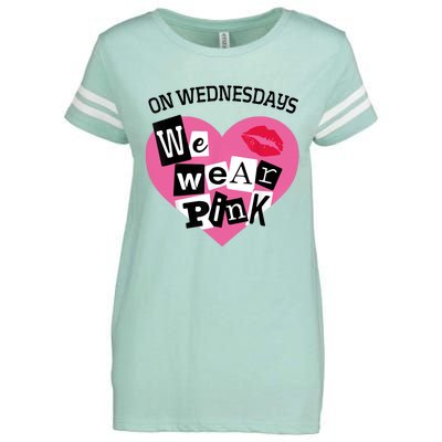 On Wednesday We Wear Pink Funny Valentine Enza Ladies Jersey Football T-Shirt