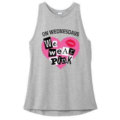 On Wednesday We Wear Pink Funny Valentine Ladies PosiCharge Tri-Blend Wicking Tank