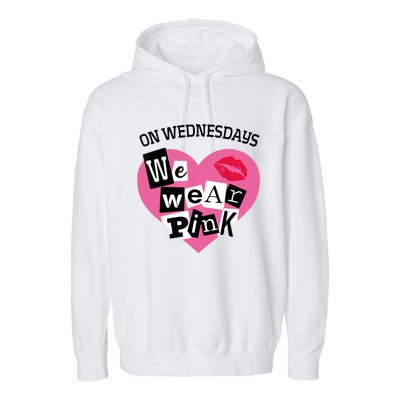 On Wednesday We Wear Pink Funny Valentine Garment-Dyed Fleece Hoodie