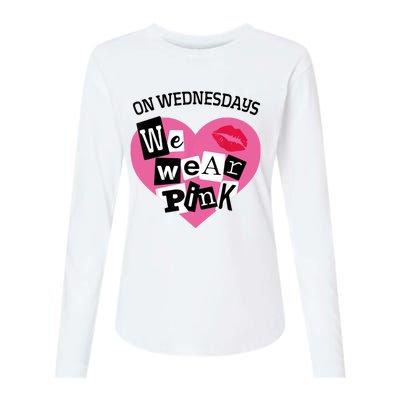 On Wednesday We Wear Pink Funny Valentine Womens Cotton Relaxed Long Sleeve T-Shirt