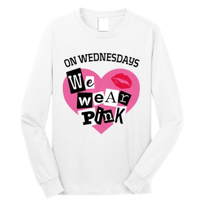 On Wednesday We Wear Pink Funny Valentine Long Sleeve Shirt