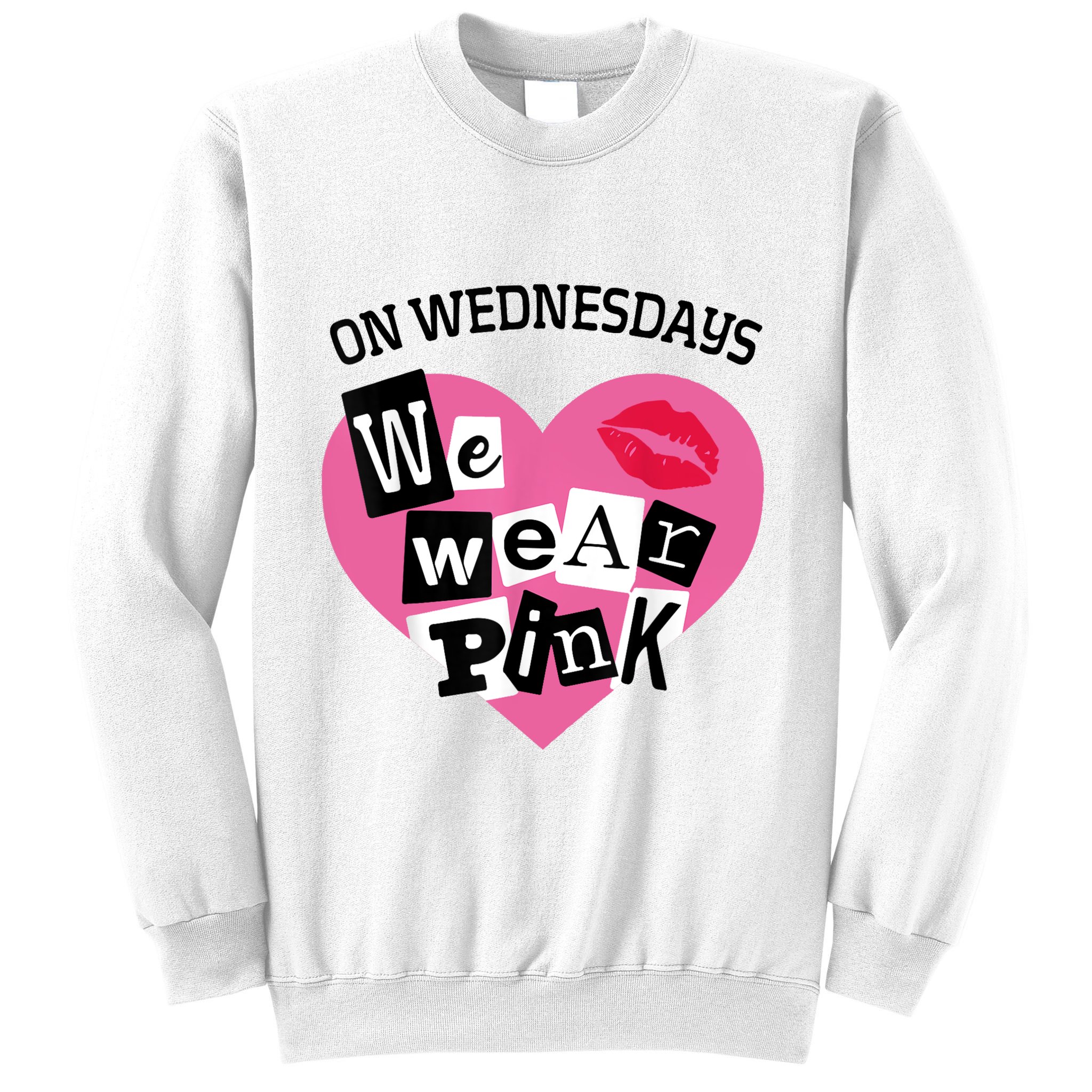 On Wednesday We Wear Pink Funny Valentine Sweatshirt