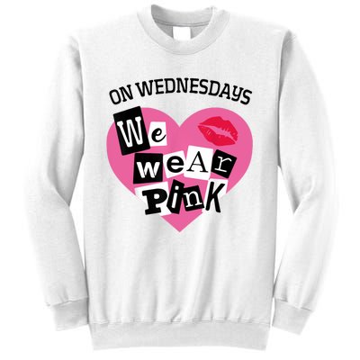 On Wednesday We Wear Pink Funny Valentine Sweatshirt