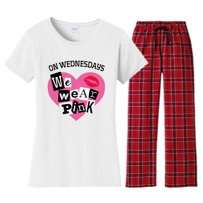 On Wednesday We Wear Pink Funny Valentine Women's Flannel Pajama Set