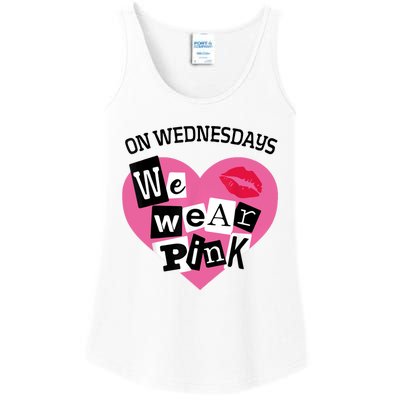 On Wednesday We Wear Pink Funny Valentine Ladies Essential Tank