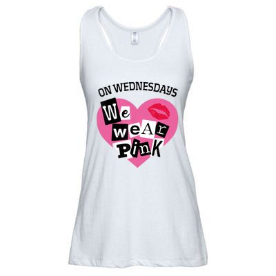 On Wednesday We Wear Pink Funny Valentine Ladies Essential Flowy Tank