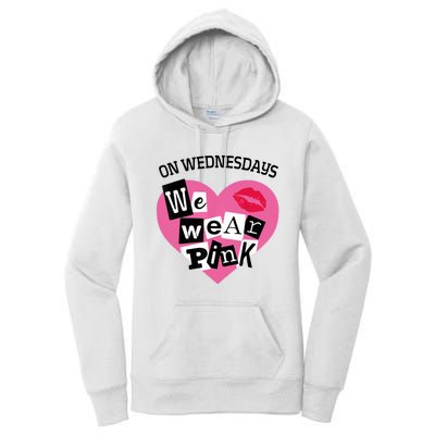 On Wednesday We Wear Pink Funny Valentine Women's Pullover Hoodie