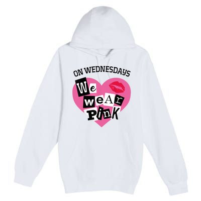 On Wednesday We Wear Pink Funny Valentine Premium Pullover Hoodie