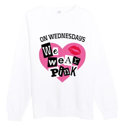 On Wednesday We Wear Pink Funny Valentine Premium Crewneck Sweatshirt