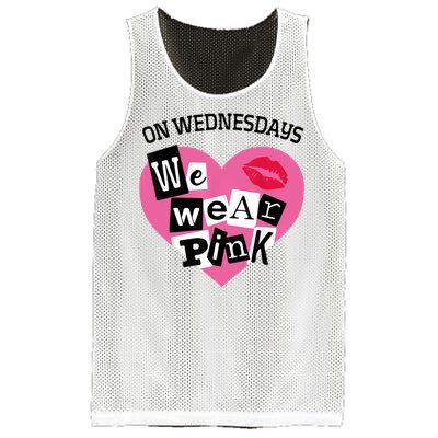 On Wednesday We Wear Pink Funny Valentine Mesh Reversible Basketball Jersey Tank