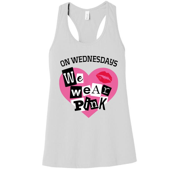 On Wednesday We Wear Pink Funny Valentine Women's Racerback Tank